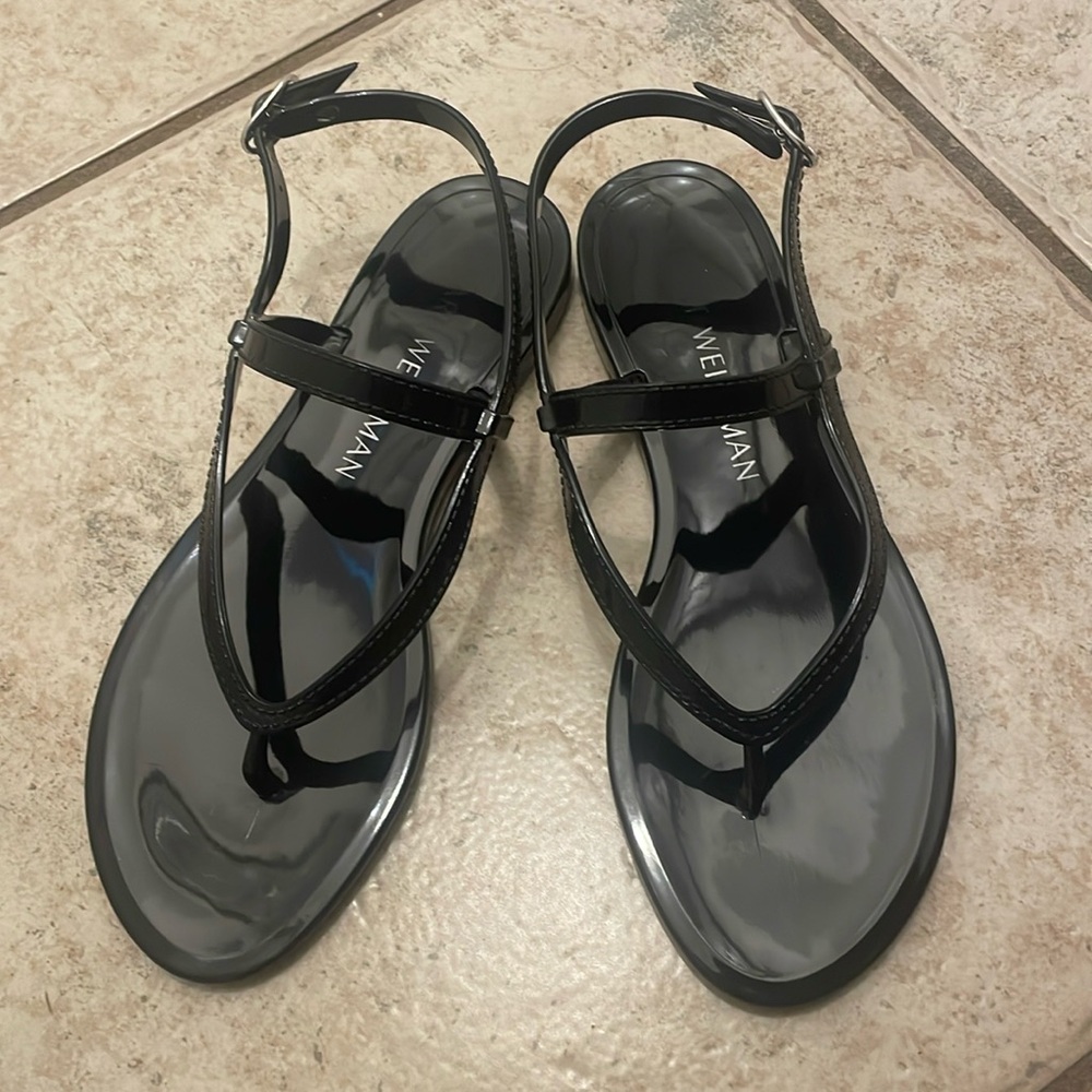 Stuart Weitzman Sawyer Rubber Jelly Thong Sandals